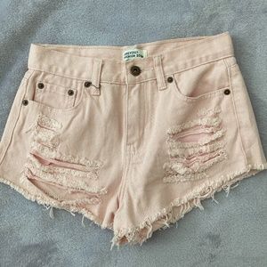 Pink Denim Shorts